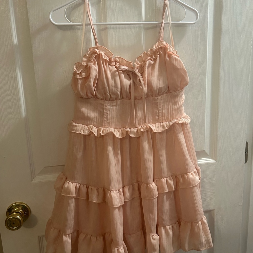 Charming Pink Ruffled Dress